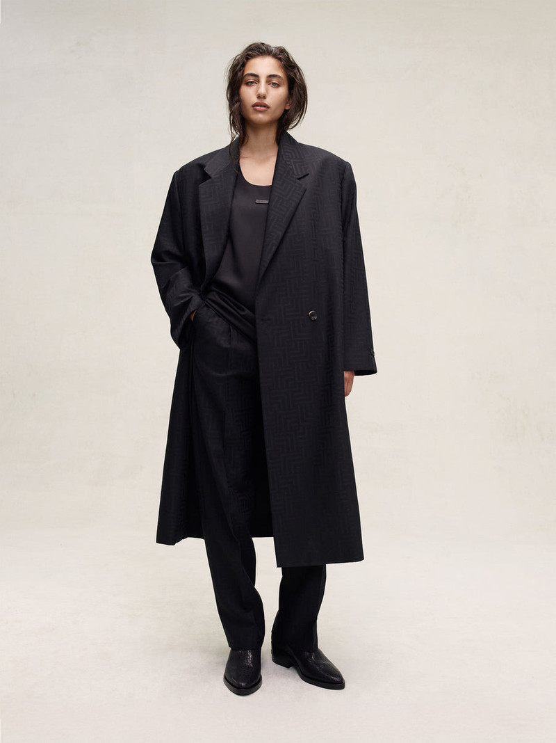 Wool Jacquard Classic Overcoat 1