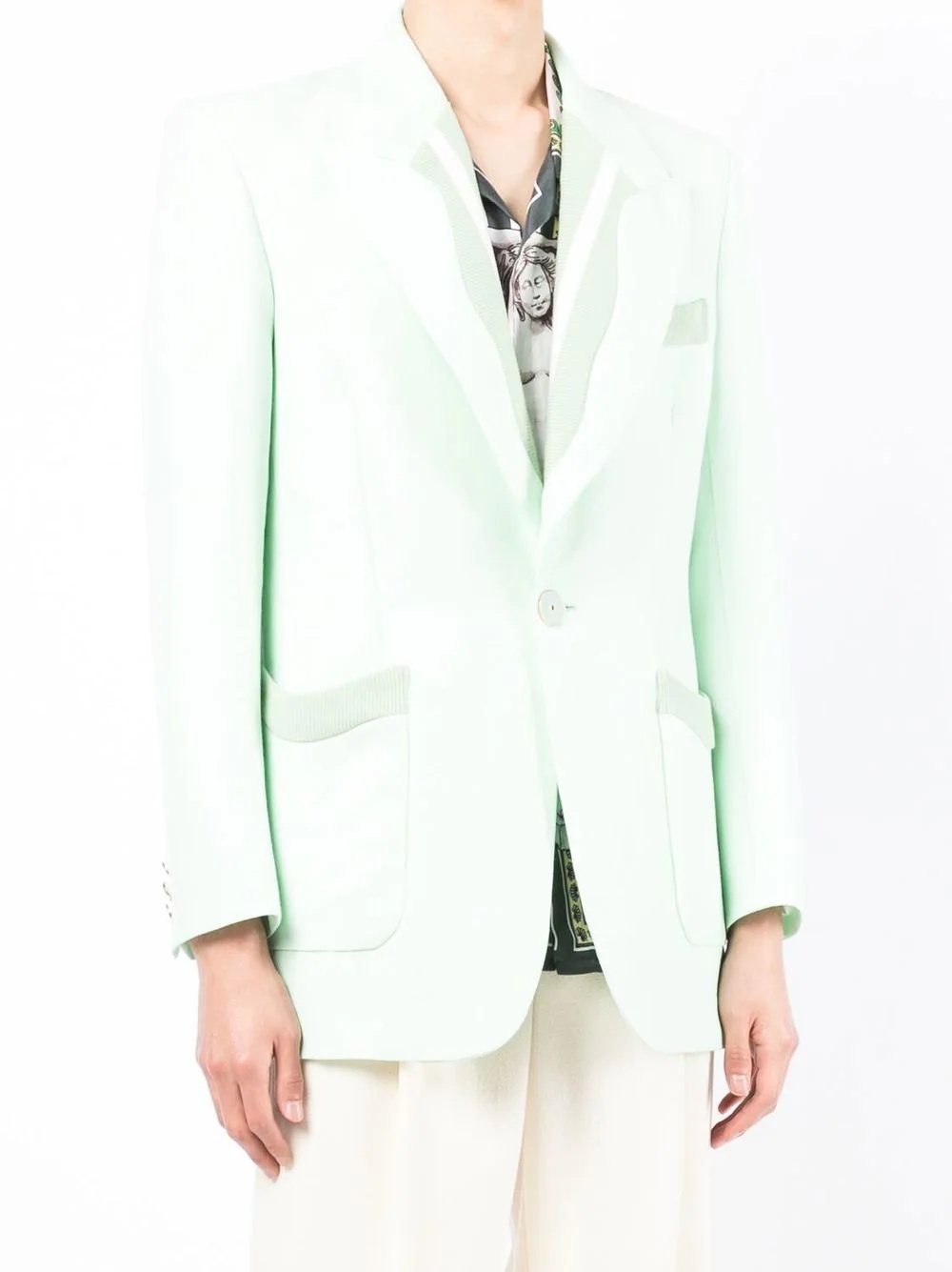 Memphis Pinstripe Single Breasted Rib Blazer - 3