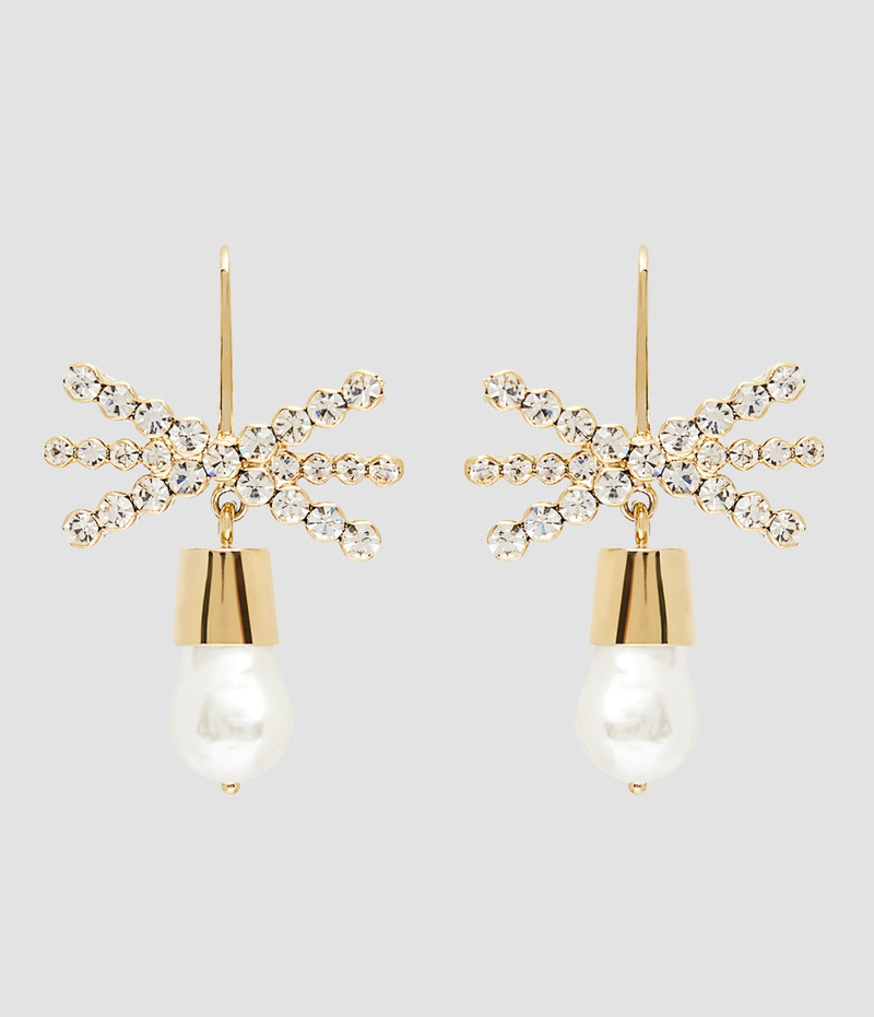 PEARL AND CRYSTAL BOW EARRING 1
