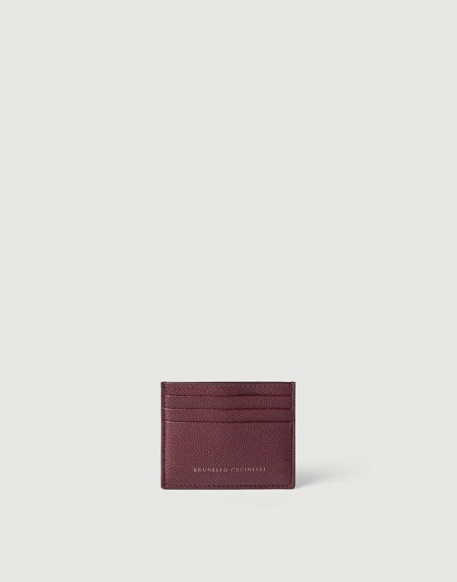 Grained leather card case - 1