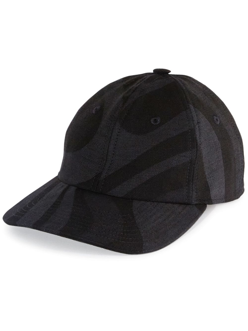 abstract-pattern denim baseball cap - 1