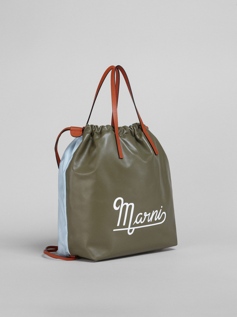 CALF LEATHER AND ECO NYLON BACKPACK 6