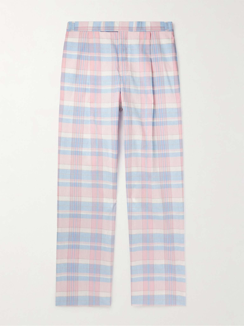 Straight-Leg Checked Cotton-Twill Suit Trousers 2
