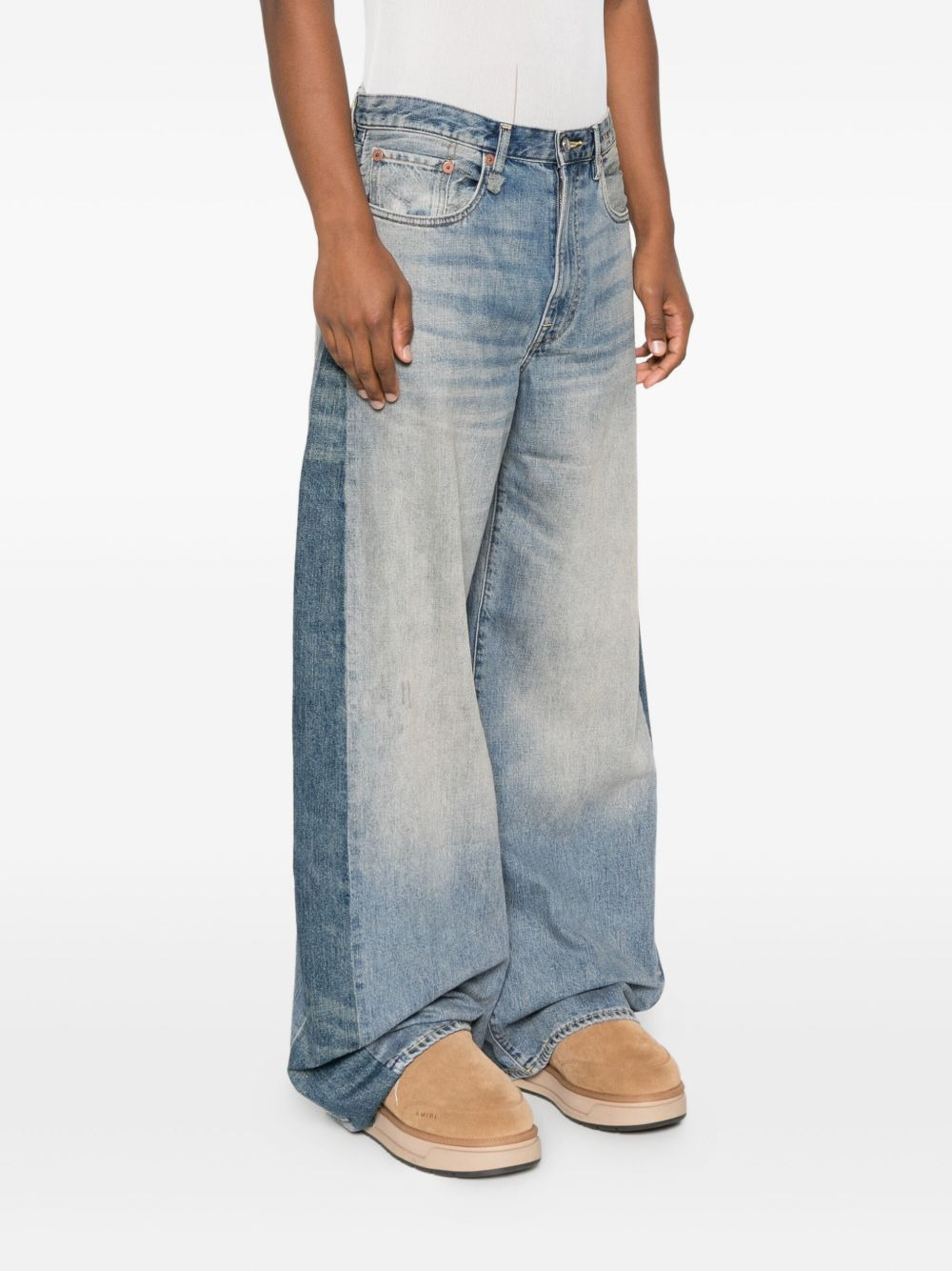 colour-block panelled jeans - 3