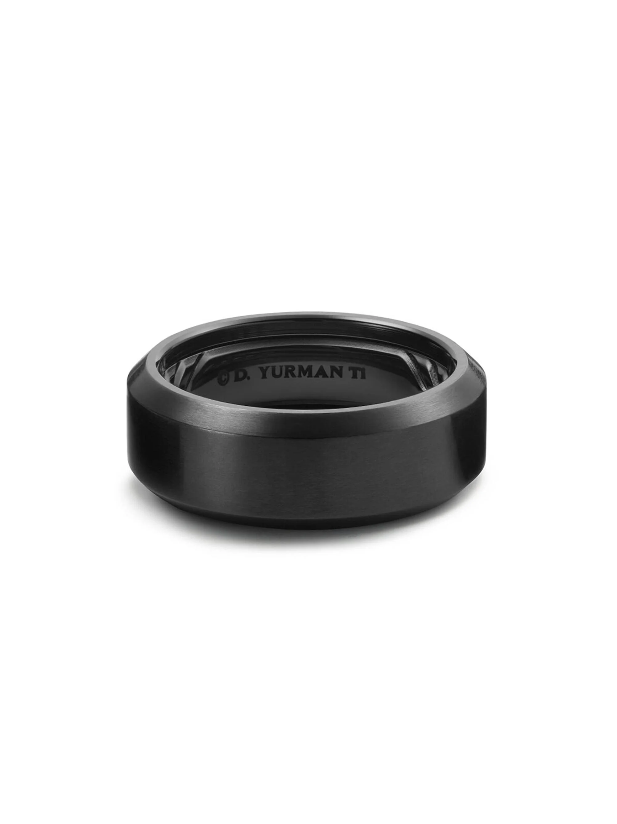 Men's Streamline Beveled Band Ring in Black Titanium - Black - 1