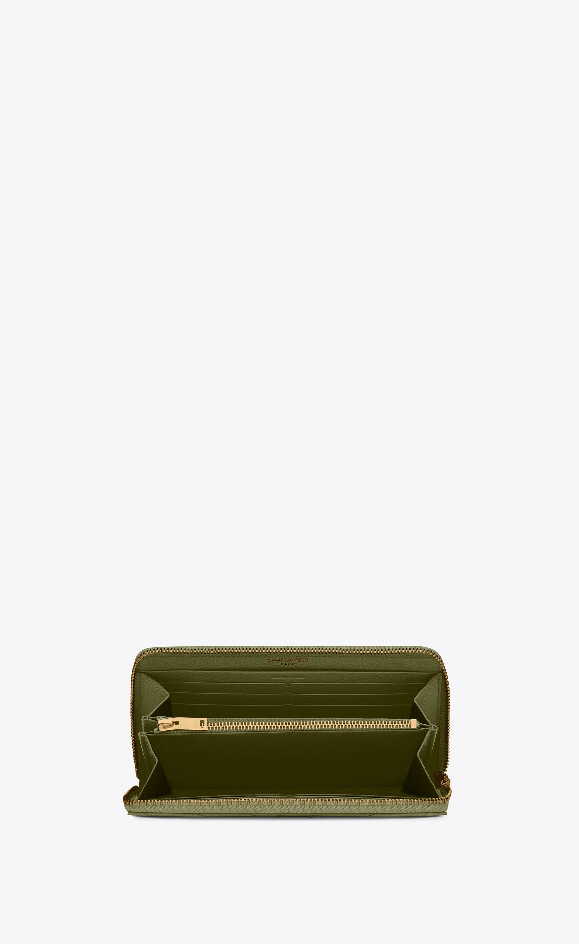 cassandre saint laurent matelassé zip around in grain de poudre embossed leather - 4