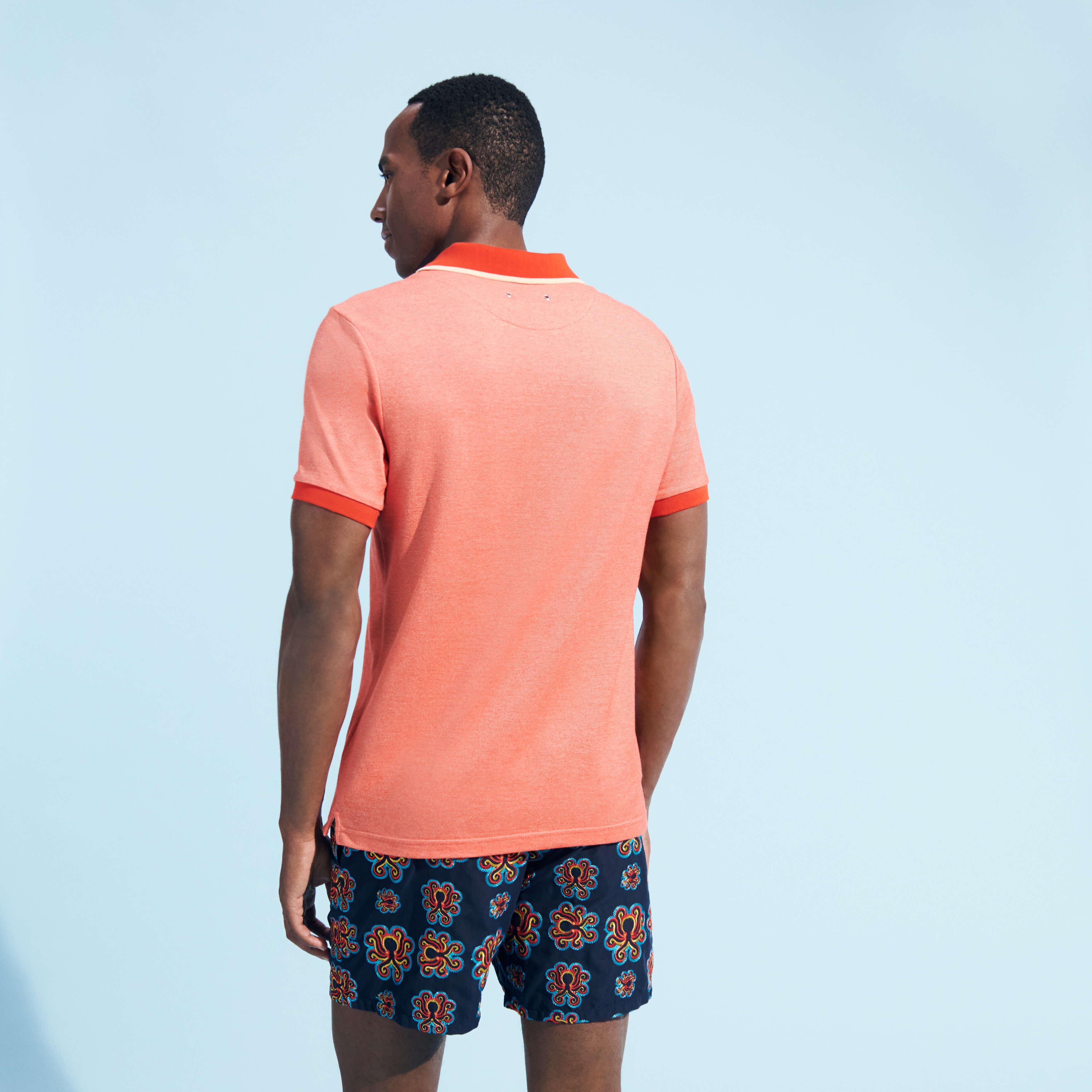 Men Cotton Changing Color Pique Polo Shirt - 4
