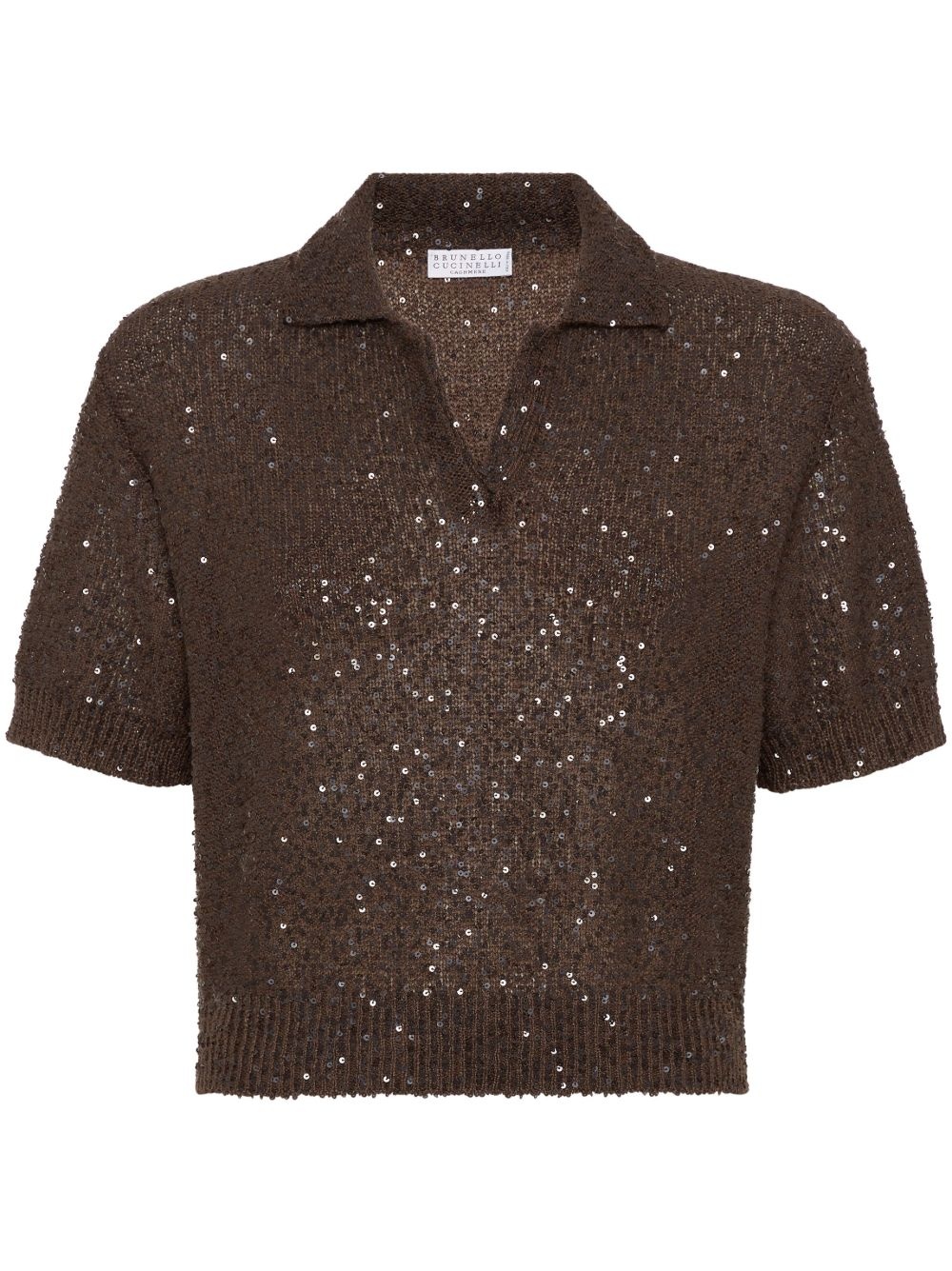 sequinned polo top - 1