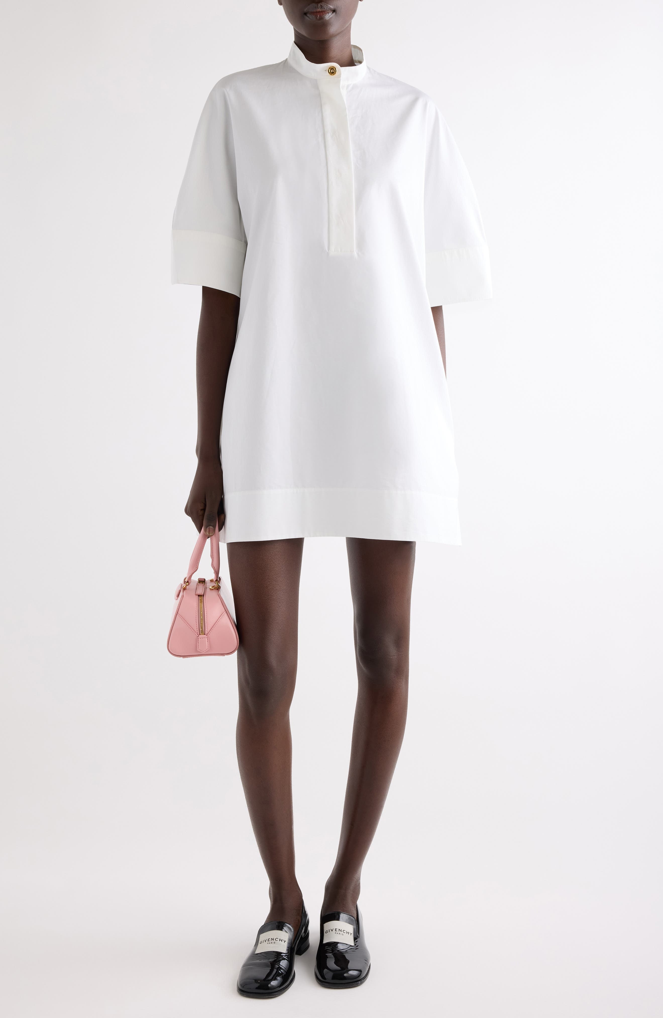 Givenchy A-Line Cotton Poplin Minidress in White at Nordstrom - 2