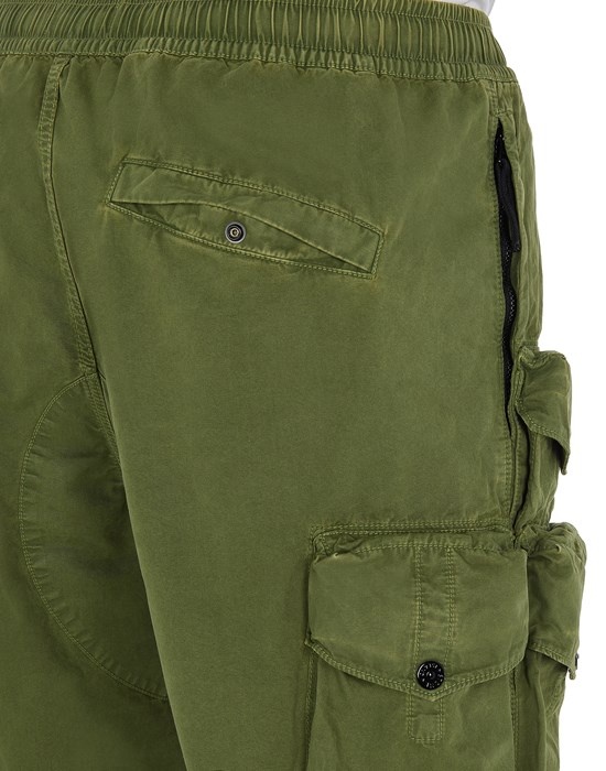 314WA BRUSHED COTTON CANVAS_ GARMENT DYED 'OLD' EFFECT OLIVE GREEN - 4