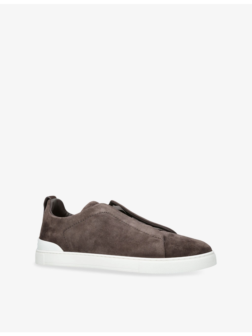 Triple Stitch Panelled Suede Low-Top Trainers - 3