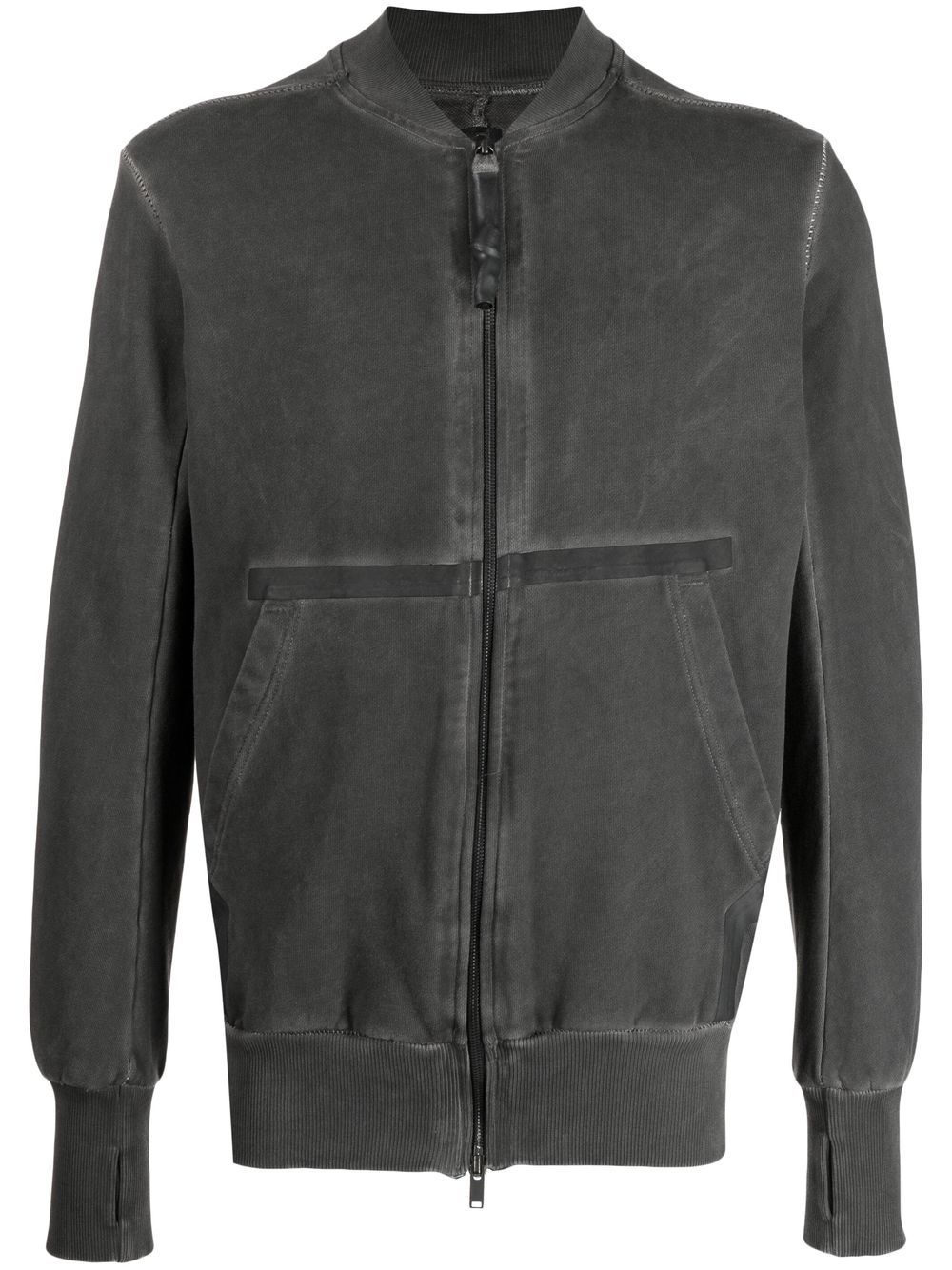 faded organic-cotton zipped jacket - 1