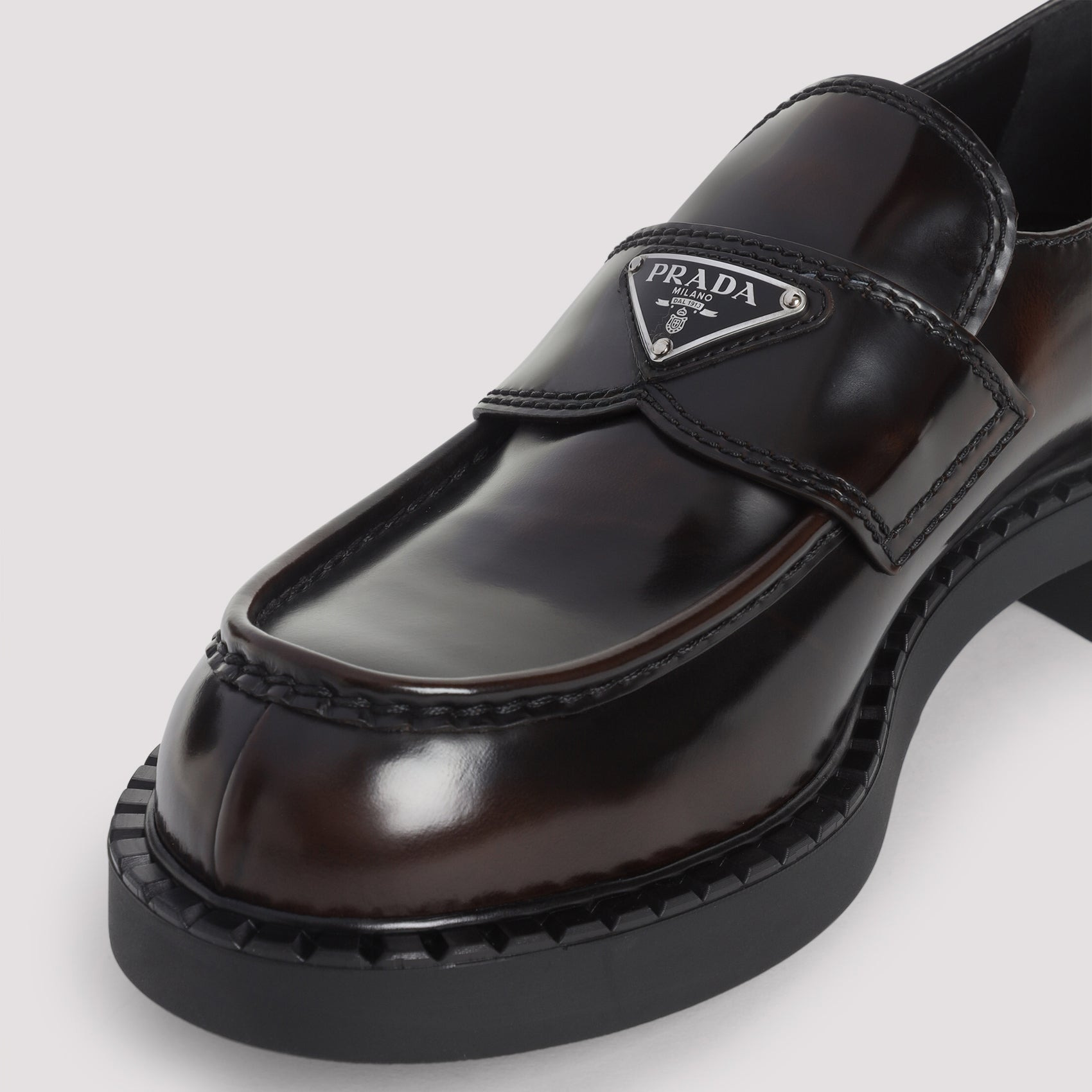 Prada Chocolate Brushed Loafers Men - 4
