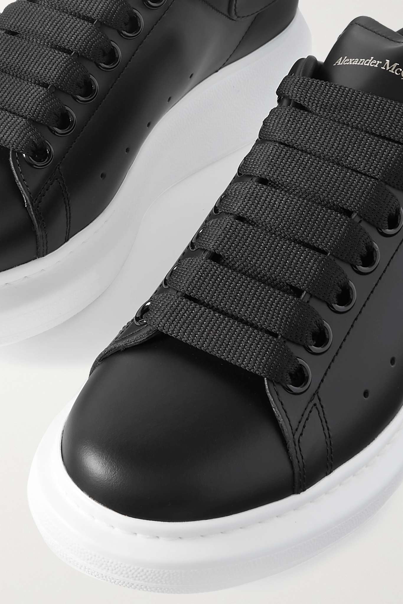 Leather exaggerated-sole sneakers - 4