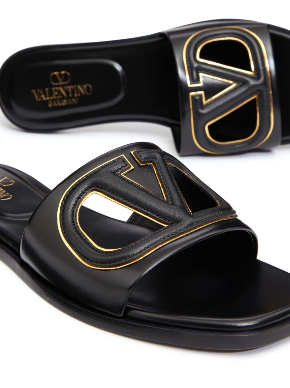 VLogo Signature leather sandals - 5