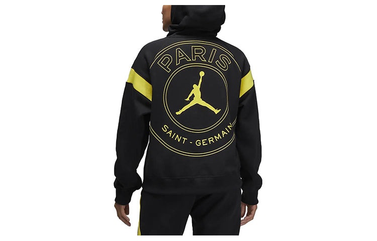 (WMNS) Air Jordan x Paris Saint-Germain Hoodie (Asia Sizing) 'Black Tour Yellow' DV2836-010 - 2