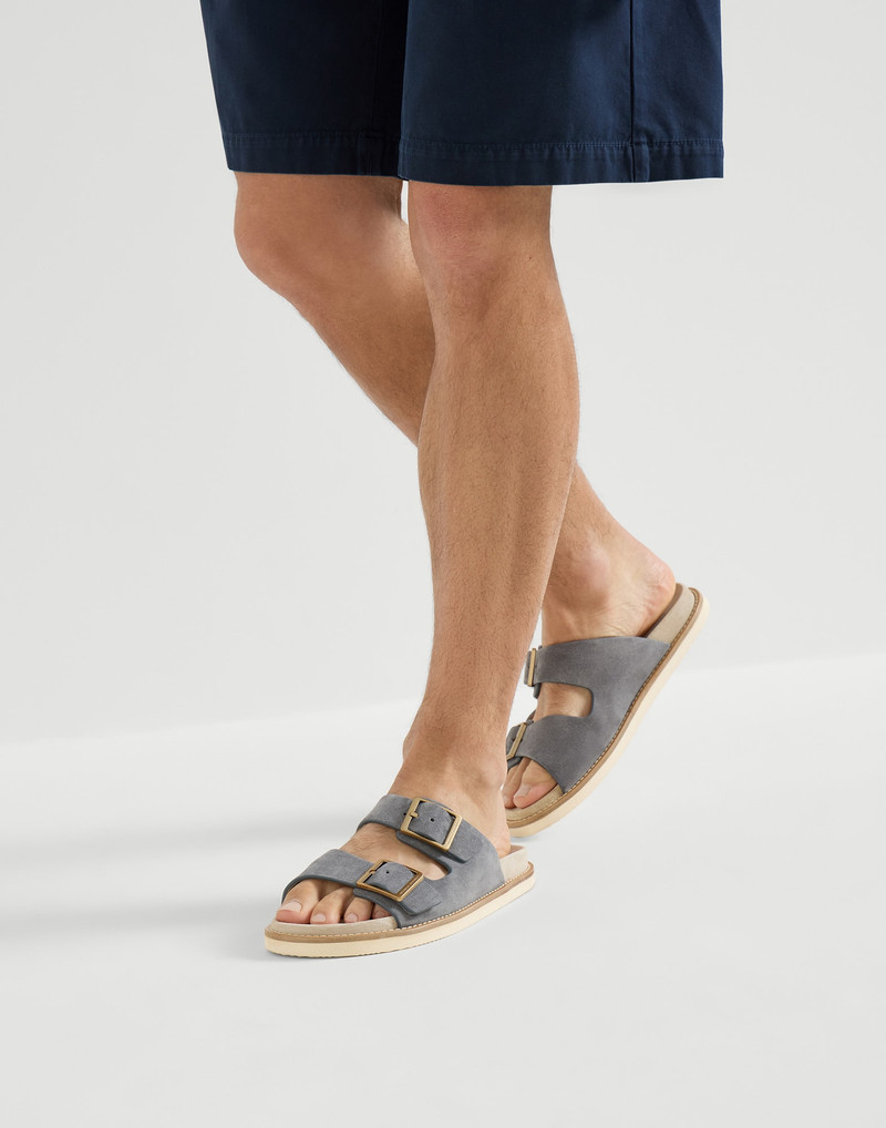 Suede slides with buckles 5