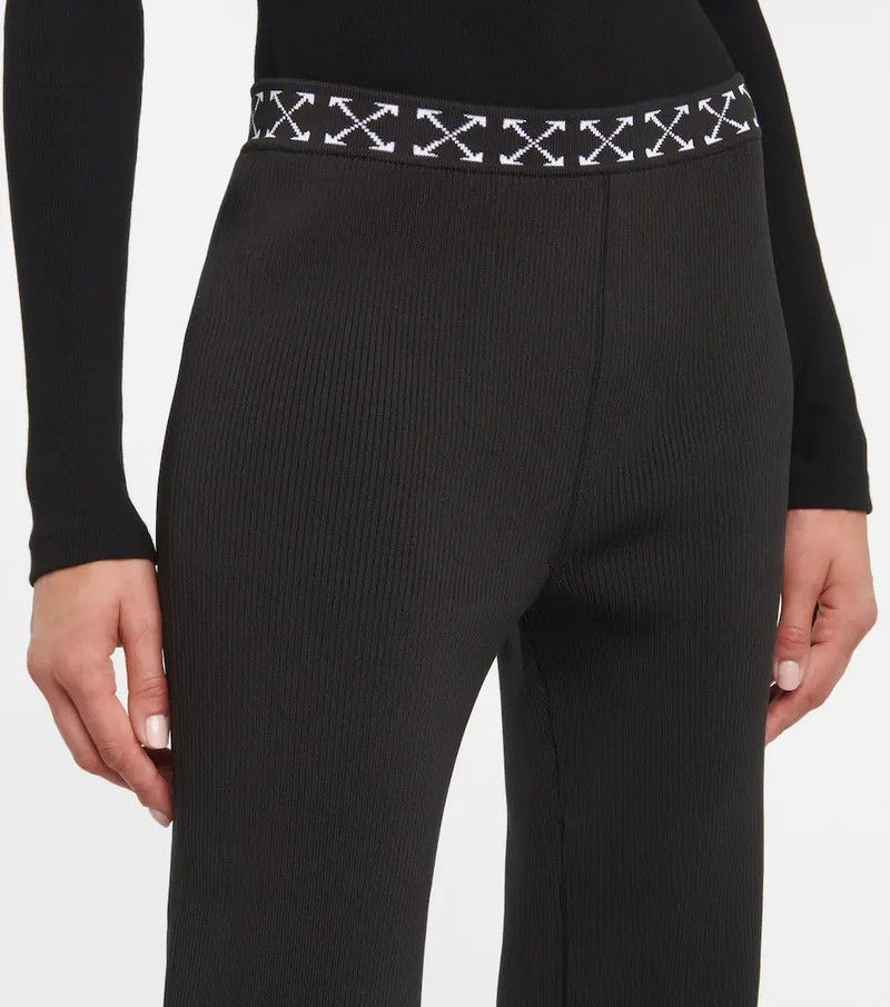 Ribbed-knit stretch-jersey straight pants 5