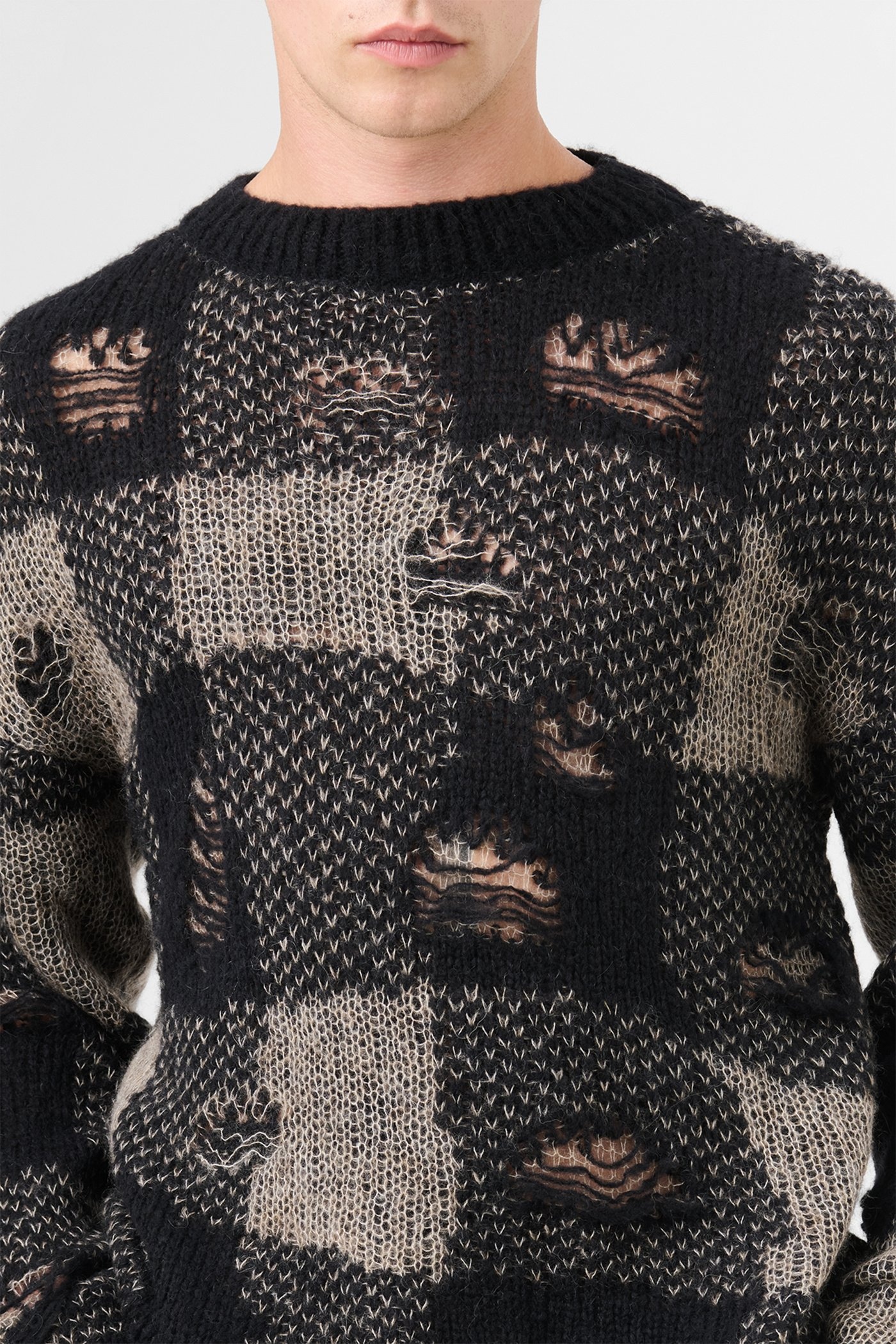 Sonar Roundneck Black Destructive Gingham - 4