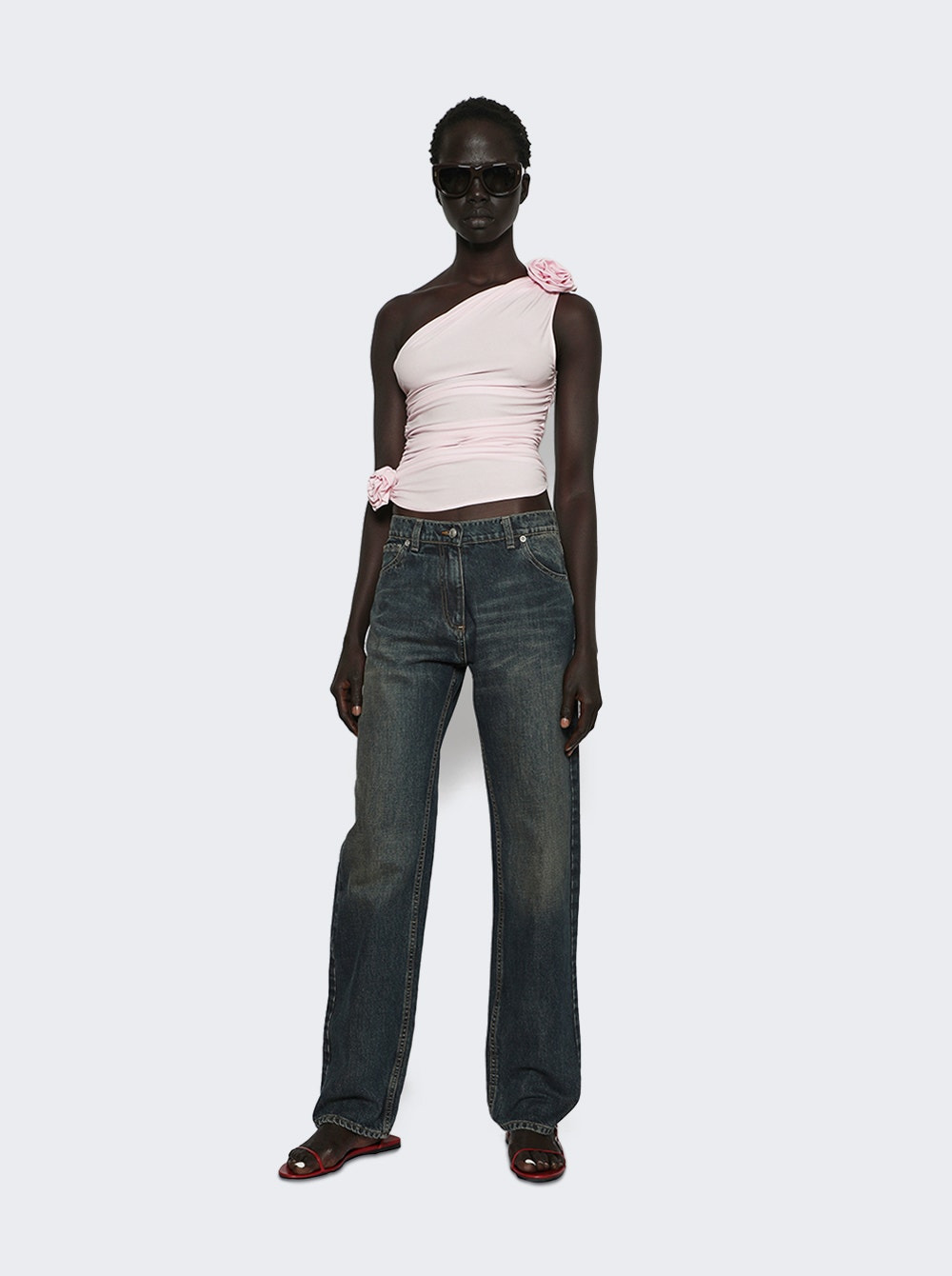 One-shoulder Top Light Pink - 5