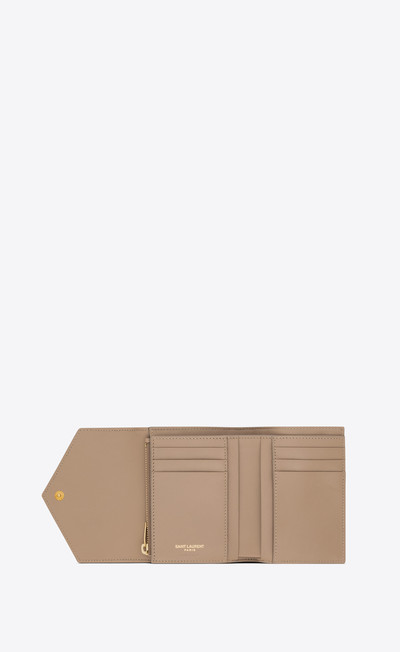 SAINT LAURENT cassandre matelassé compact tri-fold wallet in lambskin outlook