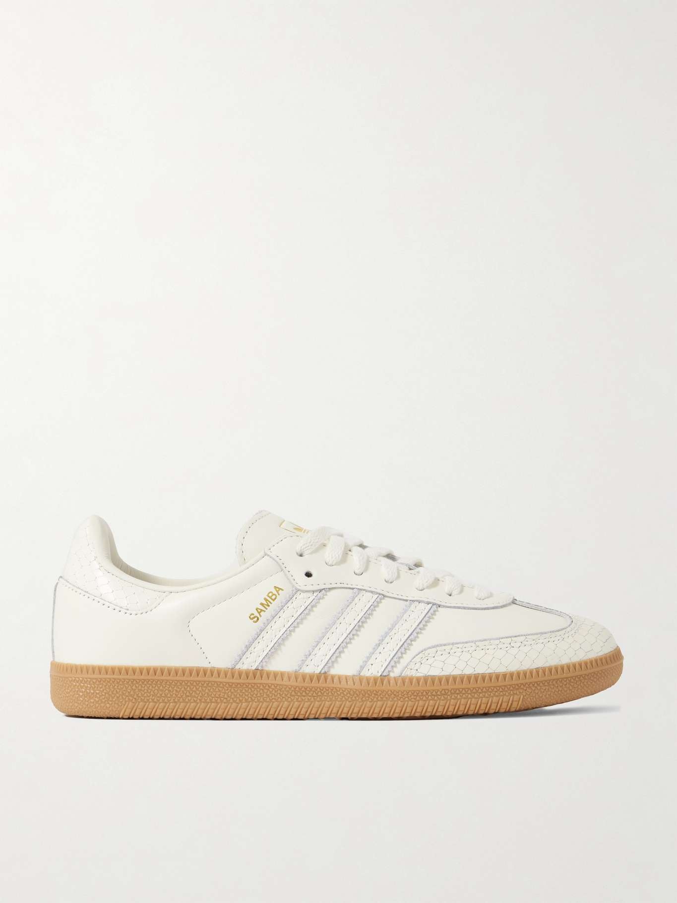 Samba OG suede-trimmed snake-effect leather sneakers - 1