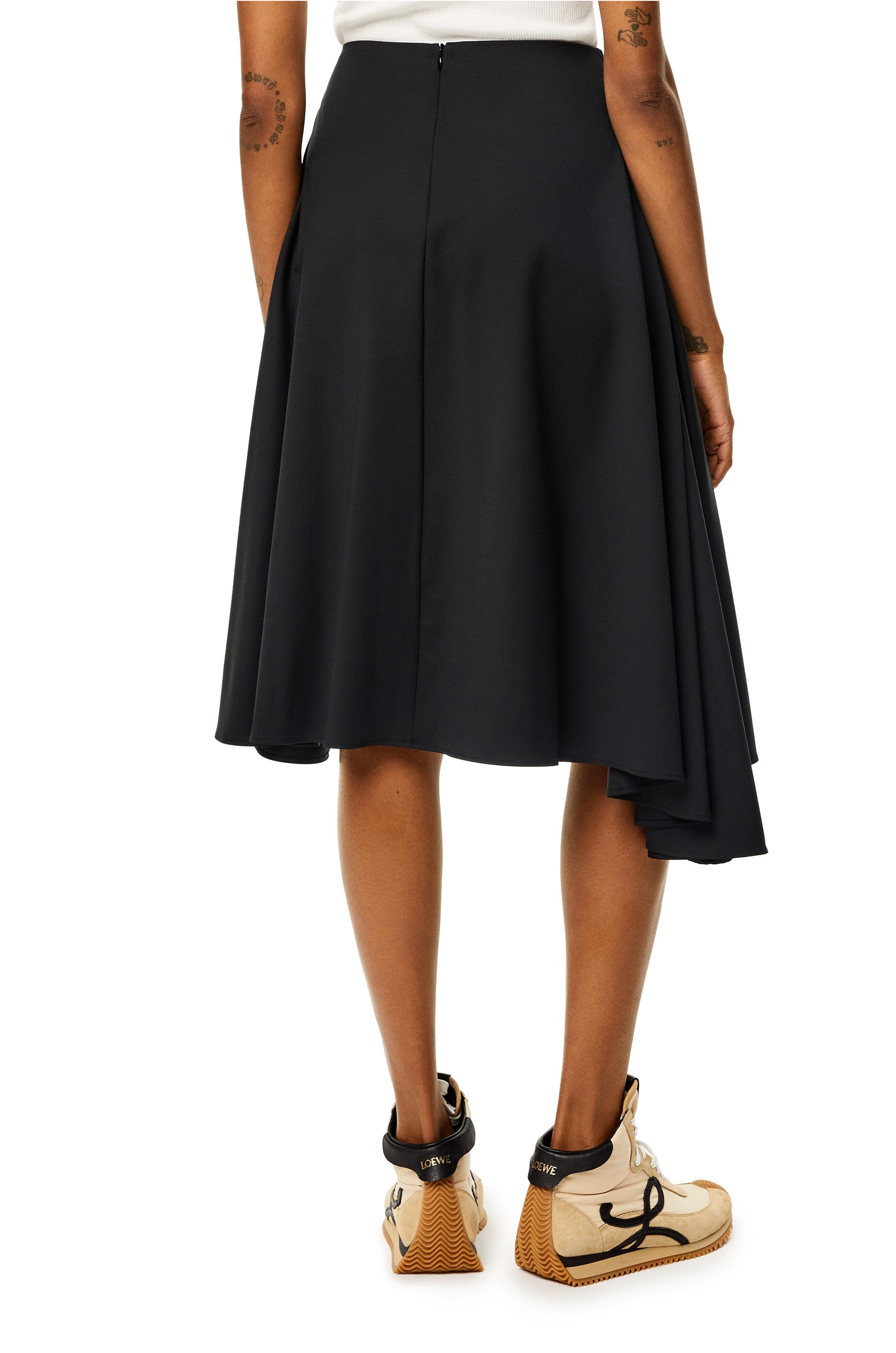 Draped midi skirt in wool - 4