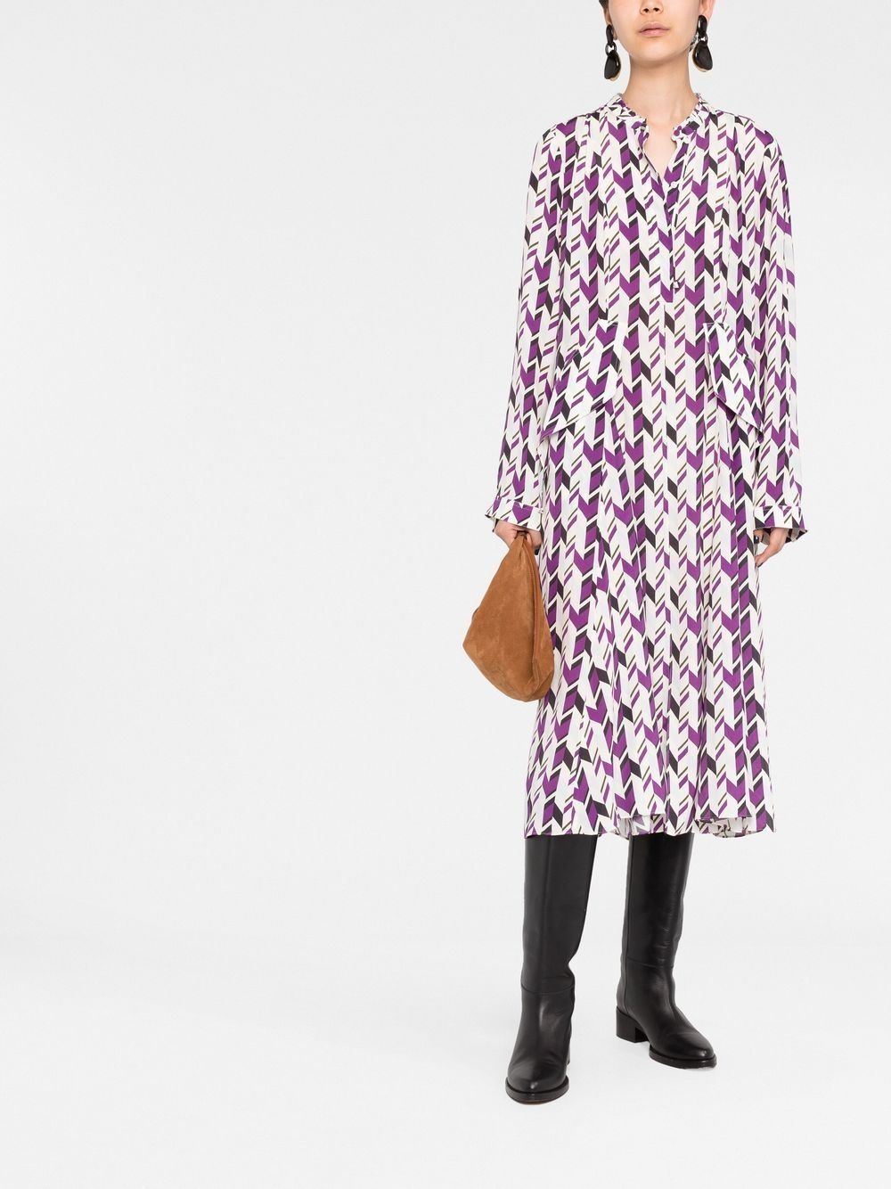 geometric pattern midi dress - 2