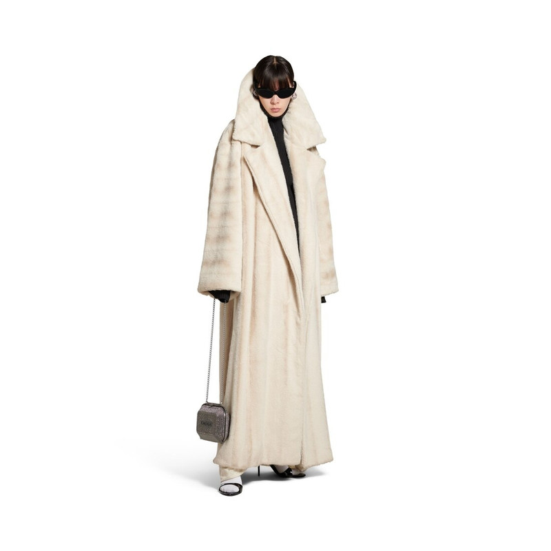 BALENCIAGA Women's High Collar Coat in Light Beige outlook