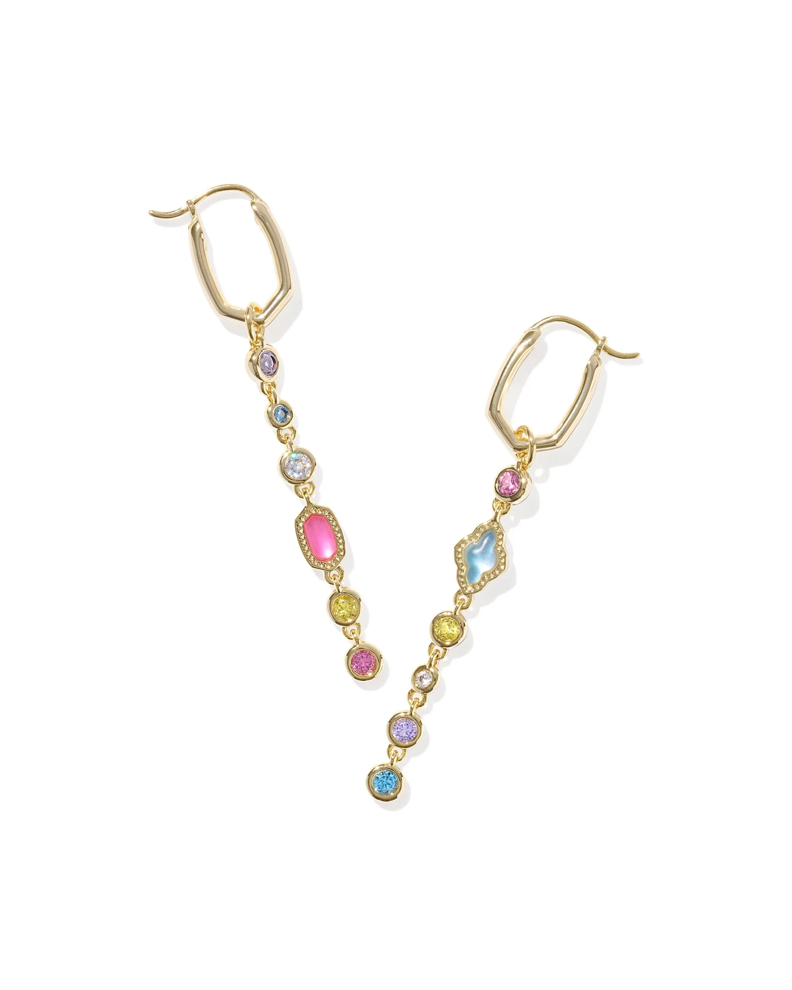 Mini Elisa and Abbie Gold Convertible Huggie Earrings - 1