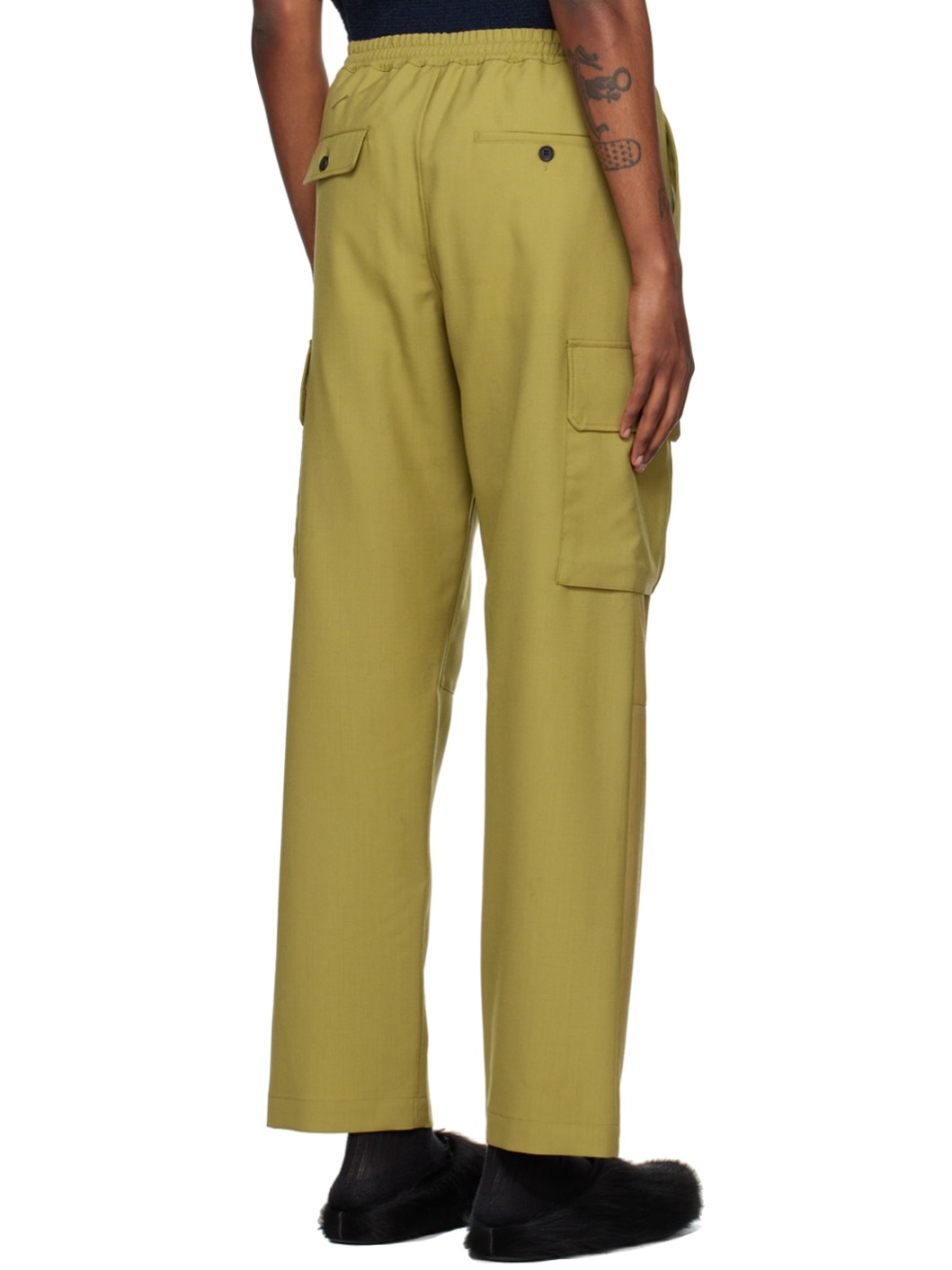 Green Drawstring Cargo Pants - 3