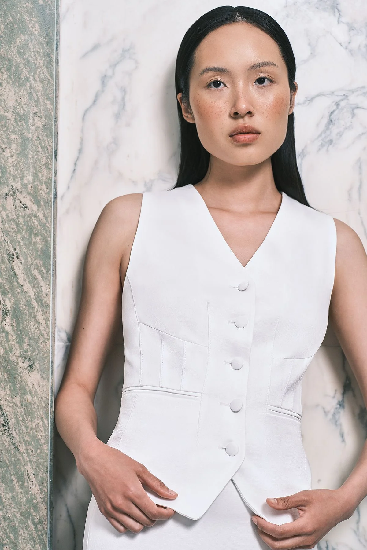 Satin Viscose Tailored Waistcoat - 1