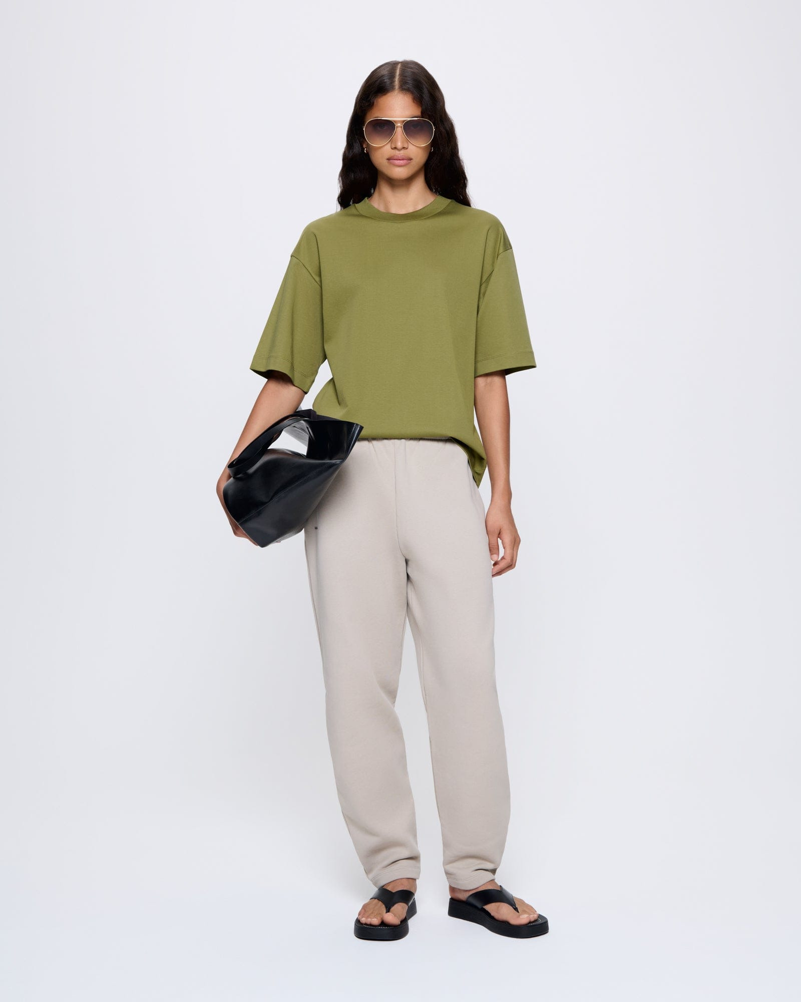 Womens DNA Barrel-Leg Track Pants - Stone - 2