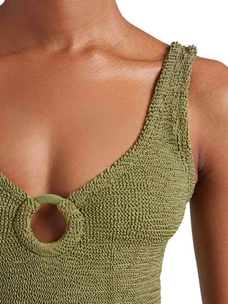 Women's Celine O-Ring One-Piece Swimsuit - Metallic Moss 5