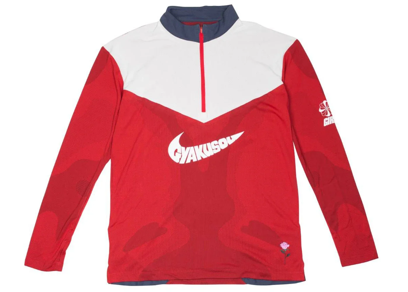 Nike x Gyakusou NRG Half-Zip Top Long Sleeve Tee Sport Red/Thunder Blue - 1