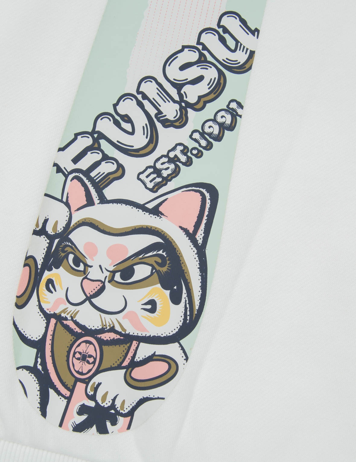 “FORTUNE CAT AND DARUMA” DOUBLE DAICOCK PRINT HOODED SWEATSHIRT - 9