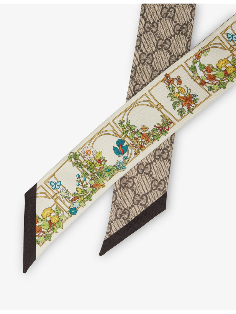GUCCI Graphic-Print Silk Scarf outlook
