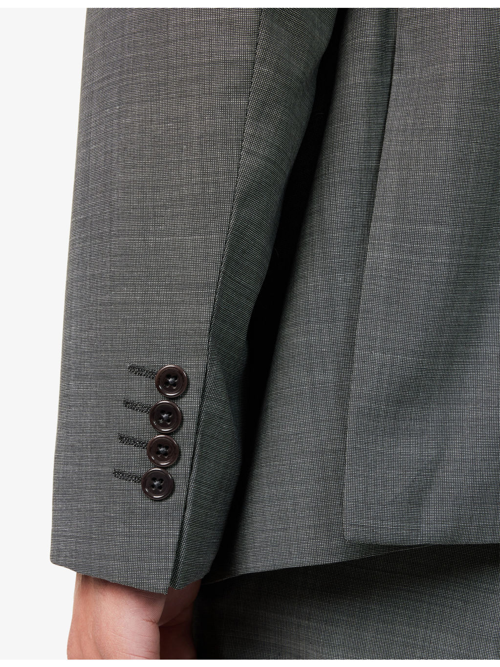 M Line Sharkskin Single-Breasted Wool Suit - 9