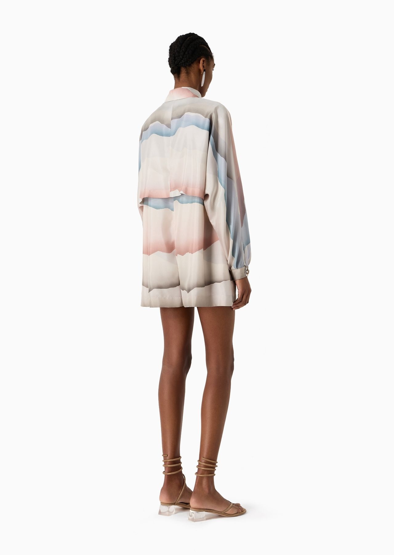 ASV short, printed silk habotai jumpsuit - 3