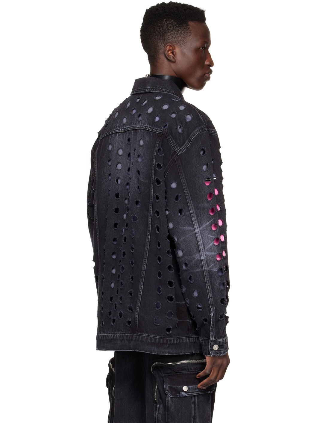 Black Logo Denim Jacket - 3