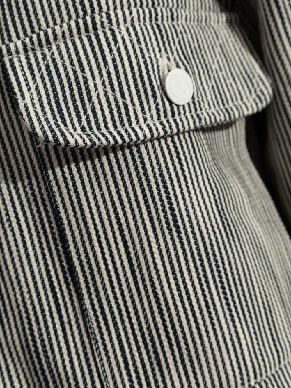 striped button-up shirt jacket - 5