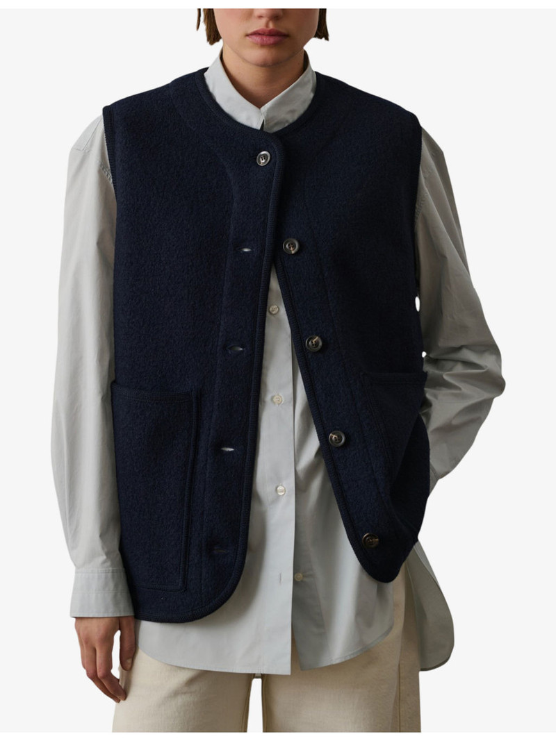 Chicago Round-Neck Sleeveless Wool Jacket 3