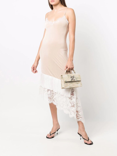 VETEMENTS lace-panelled asymmetric slip dress outlook