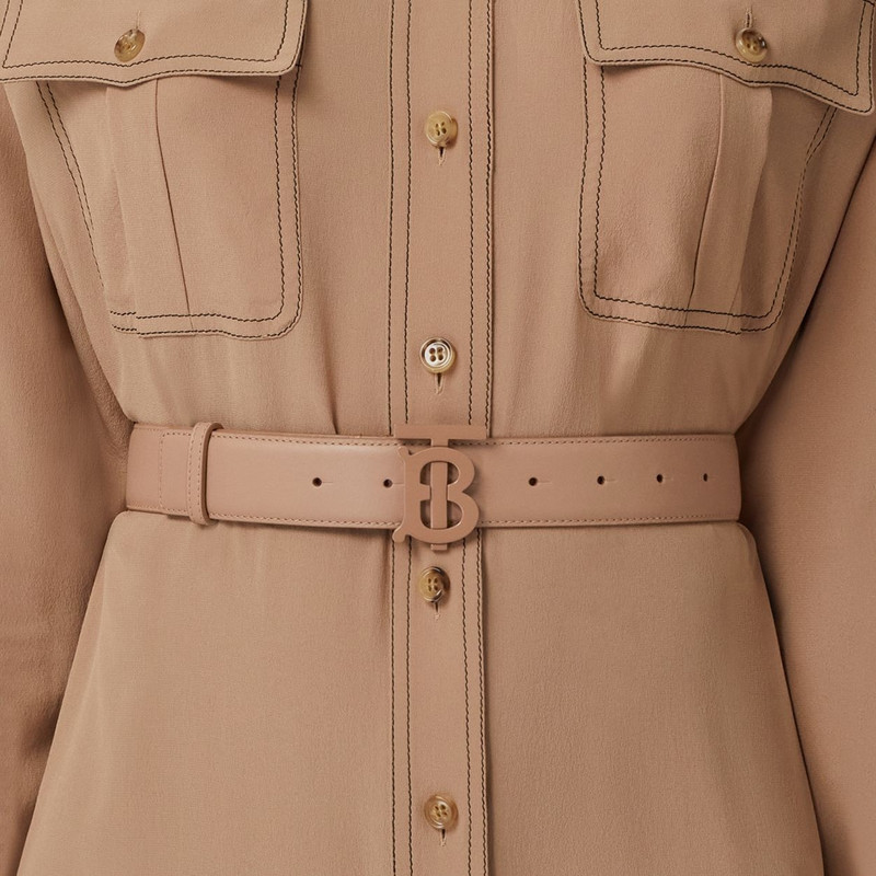 Matte Monogram Motif Leather Belt 3