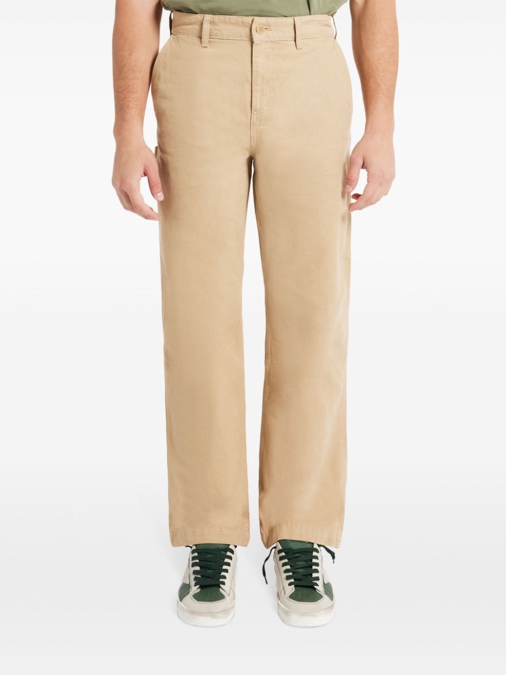 straight-leg canvas trousers - 3