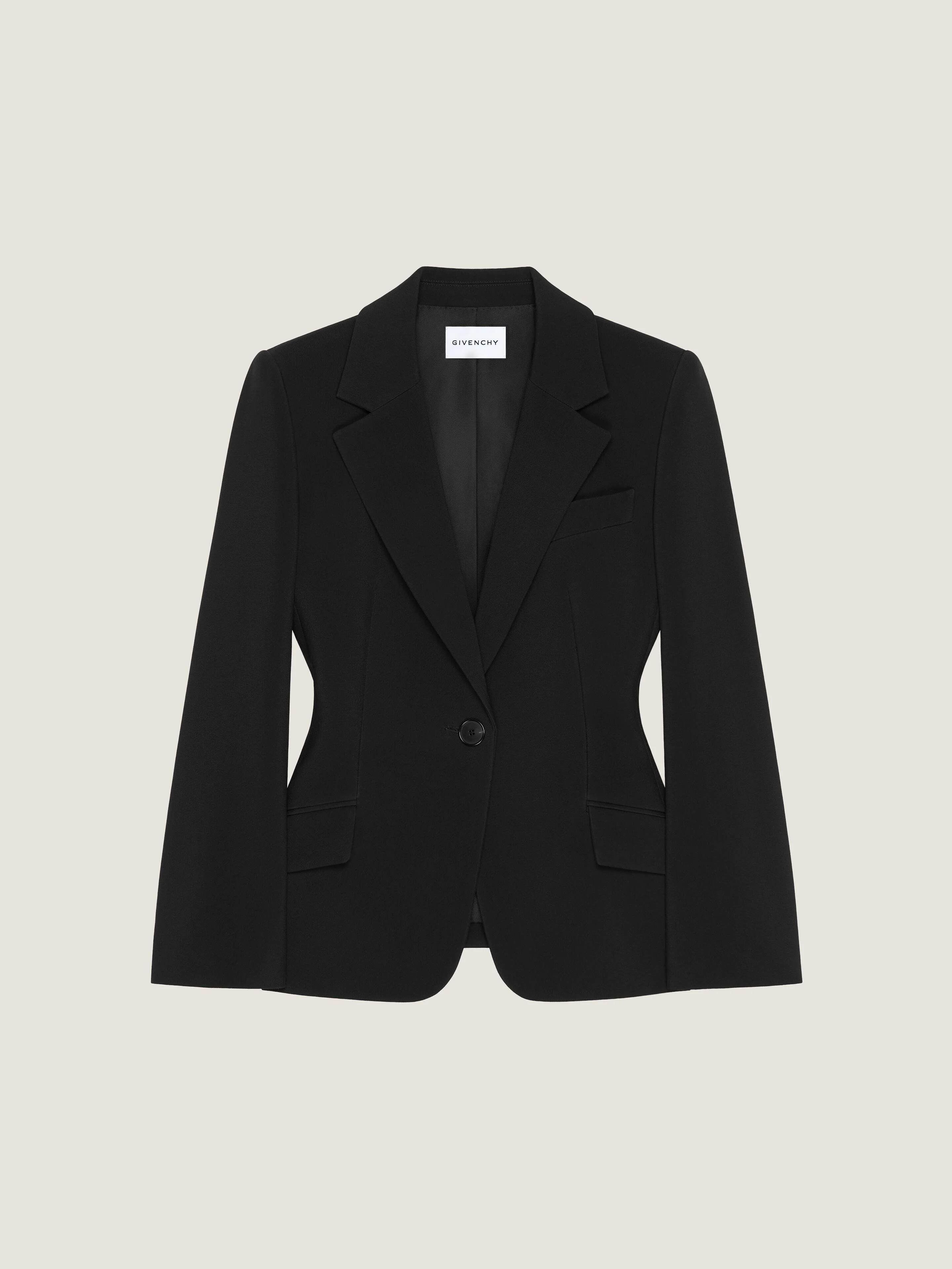 SINGLE-BREASTED JACKET IN CREPE CADY - 1