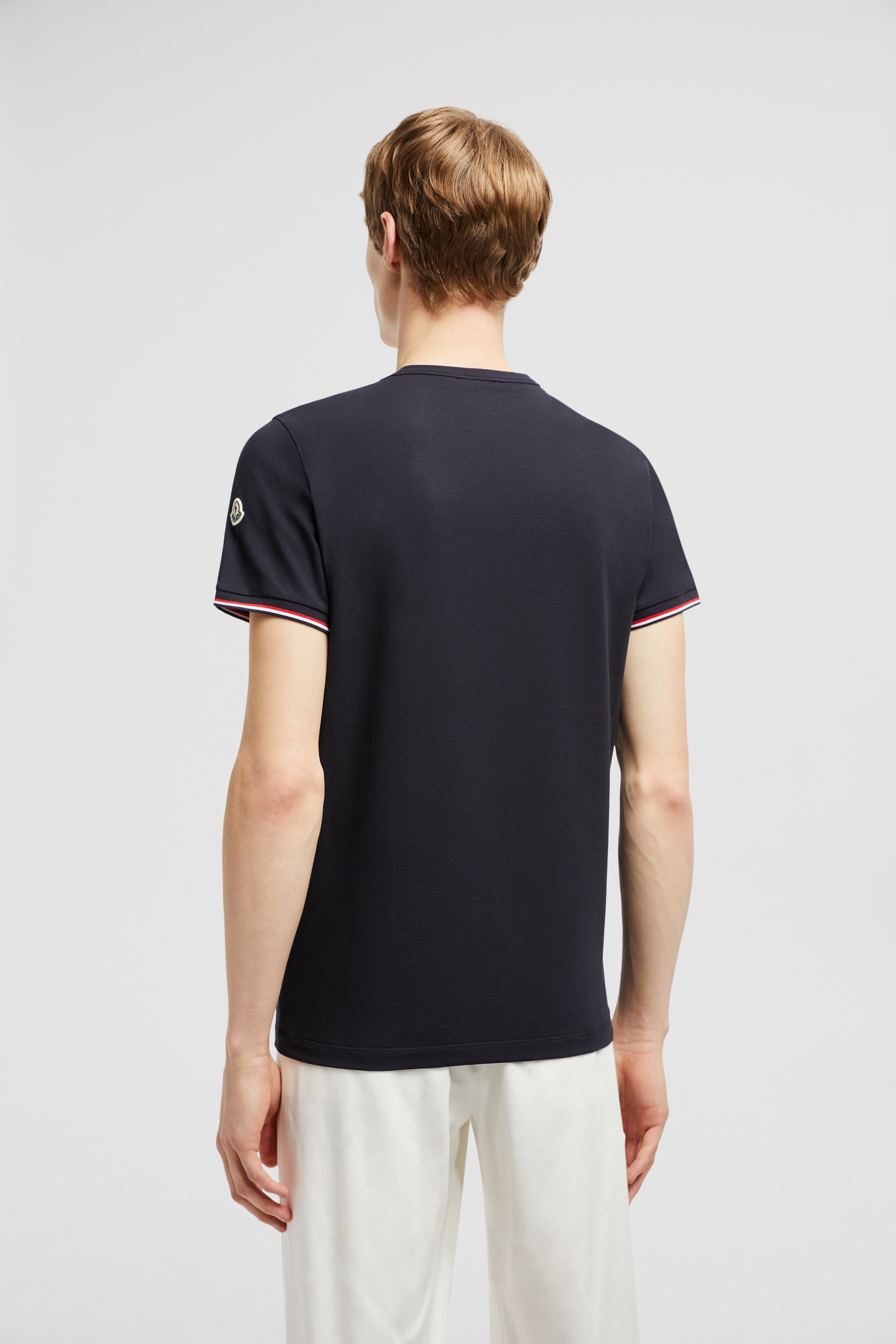 Tricolor-Trimmed Cotton T-Shirt - 5