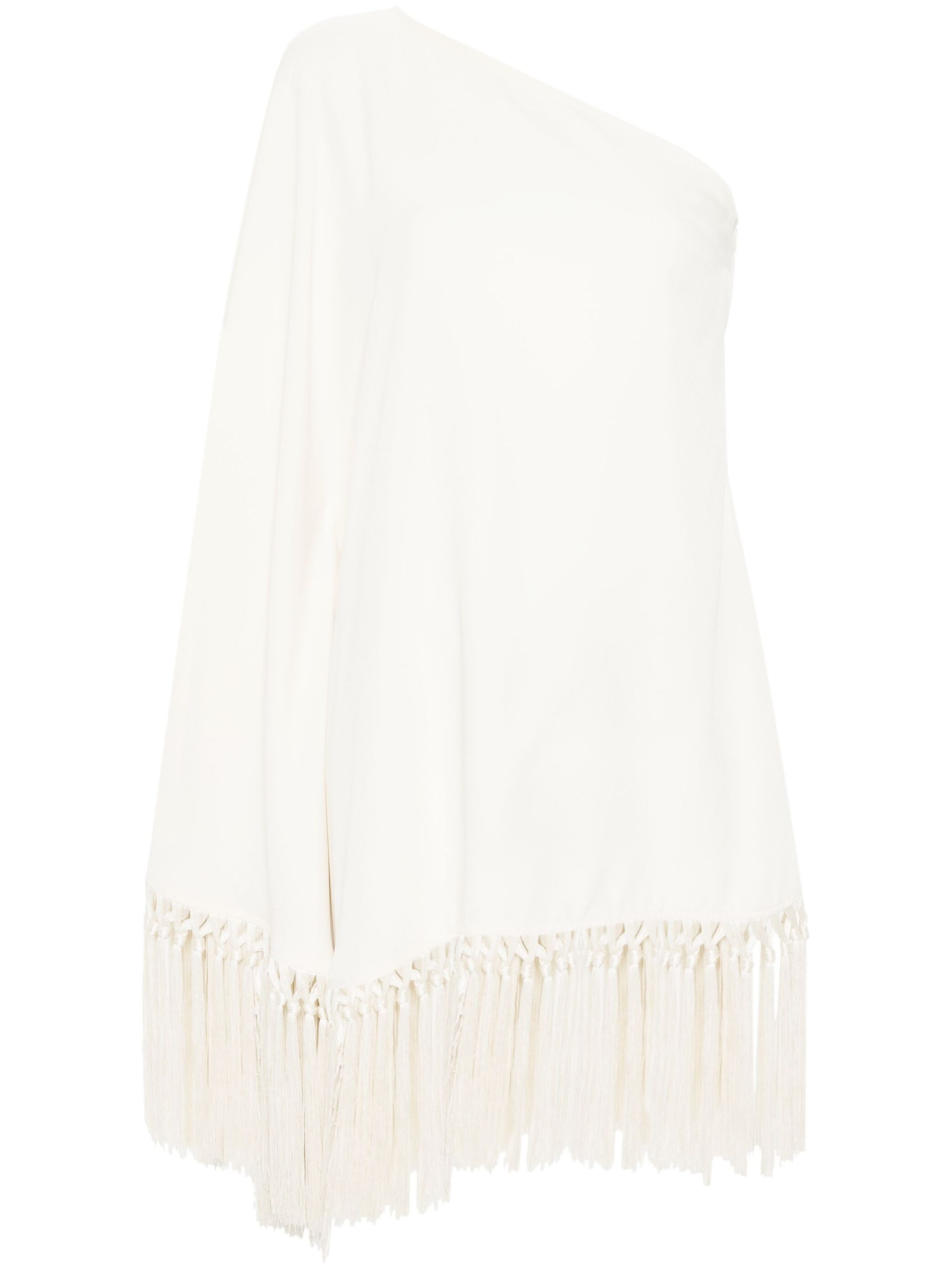 White Arno Fringed Mini Dress - 1