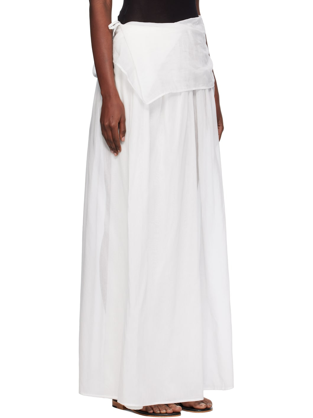 White Elemental Silk Voile Maxi Skirt - 2