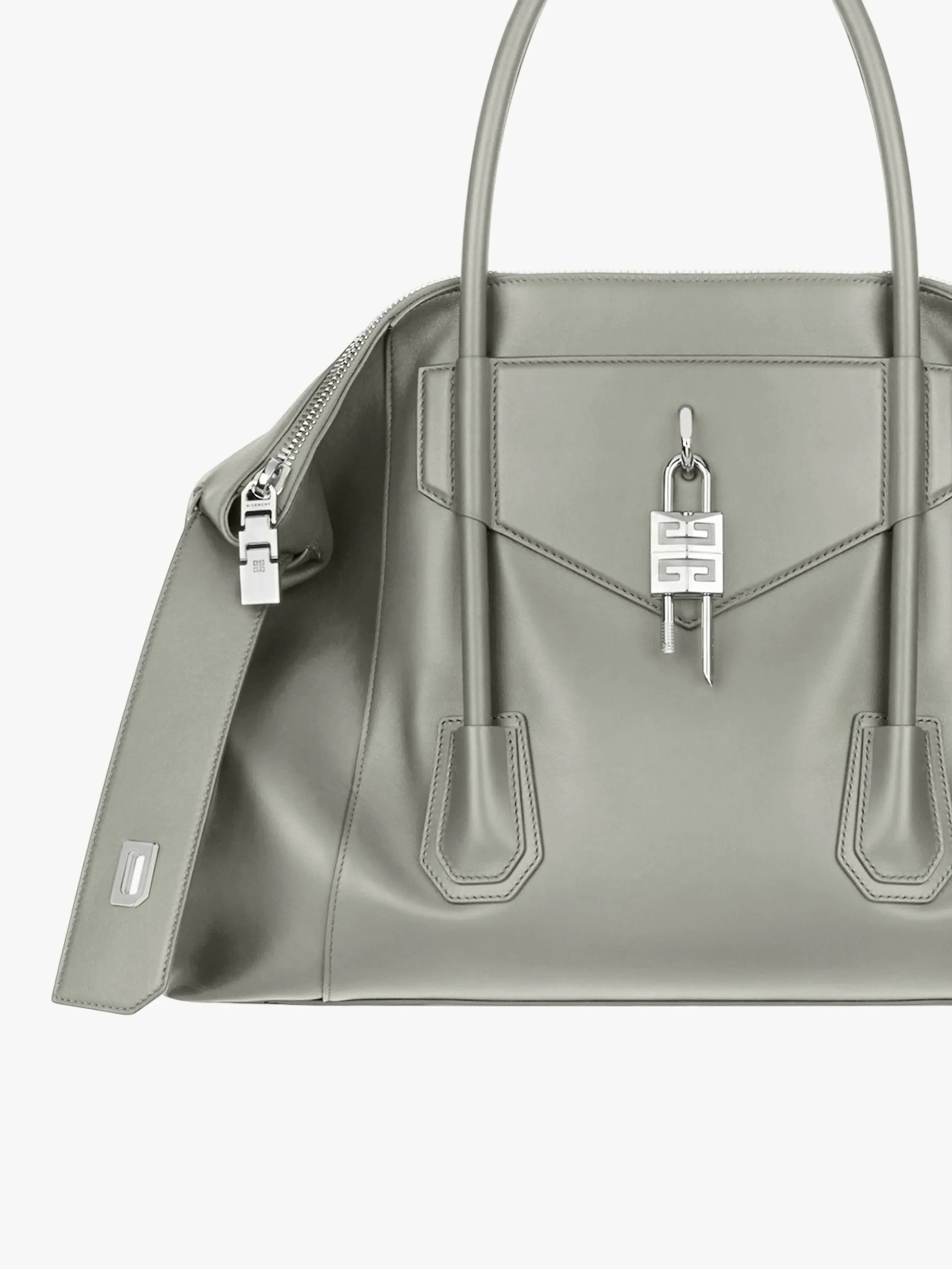 MEDIUM ANTIGONA SOFT LOCK BAG IN SMOOTH LEATHER - 5